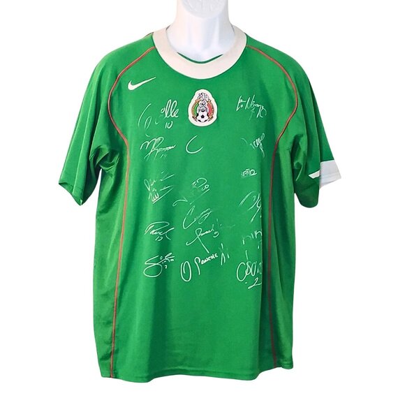 Nike Mens Mexico National Team Signed Soccer Jersey Size L Dri Fit Autograph - Picture 1 of 10